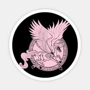 Greek Pegasus (pastel pink with background) Magnet